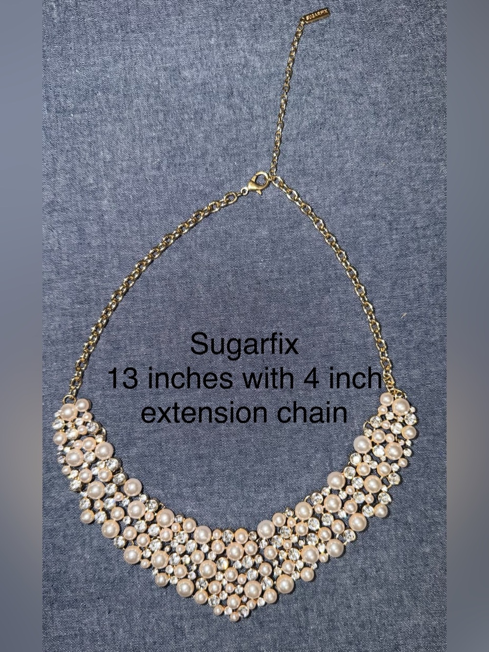 Sugarfix Gold-tone Faux Pearl Cluster Statement Necklace - Cream Pearls